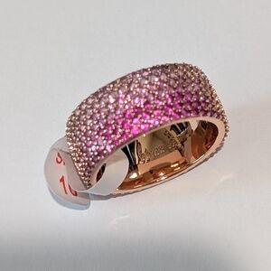 NWT Bomb Party "Ombre Dreamin" Genuine Pink Topaz Gems Rose Gold Plate Sz10 Ring